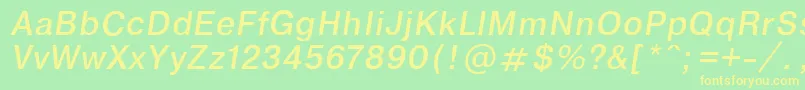 EncyclopaediaItalic.001.001 Font – Yellow Fonts on Green Background