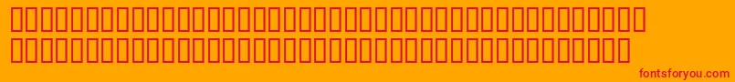 BodoniOrnamentsItcTt-Schriftart – Rote Schriften auf orangefarbenem Hintergrund