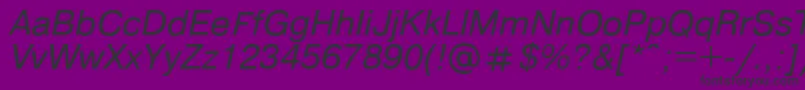 Pragmaticaregular.KzItalic Font – Black Fonts on Purple Background