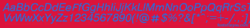 Pragmaticaregular.KzItalic Font – Blue Fonts on Red Background