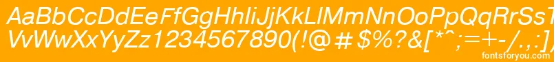 Police Pragmaticaregular.KzItalic – polices blanches sur fond orange