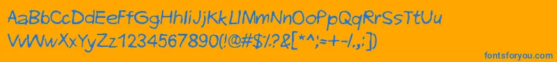 EveryEndIsANewBeginning-Schriftart – Blaue Schriften auf orangefarbenem Hintergrund