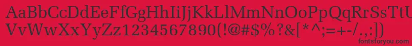 フォントMeliorltstd – 赤い背景に黒い文字