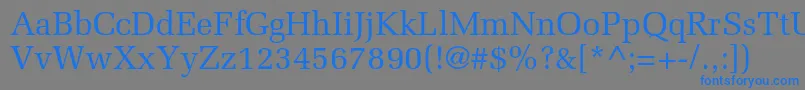 フォントMeliorltstd – 灰色の背景に青い文字