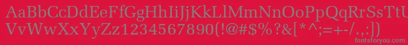 フォントMeliorltstd – 赤い背景に灰色の文字