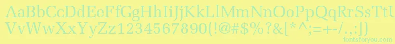 フォントMeliorltstd – 黄色い背景に緑の文字