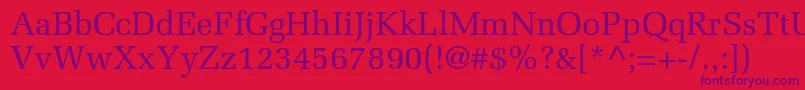 Meliorltstd-Schriftart – Violette Schriften auf rotem Hintergrund