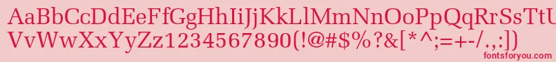 フォントMeliorltstd – ピンクの背景に赤い文字