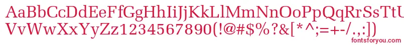 フォントMeliorltstd – 白い背景に赤い文字