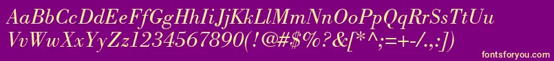 Lisätietoja BodoniPosterSsiBookItalic-fontista BodoniPosterSsiBookItalic-fontti – keltaiset fontit violetilla taustalla