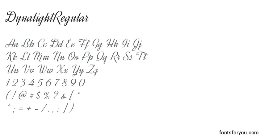 Schriftart DynalightRegular – Alphabet, Zahlen, spezielle Symbole