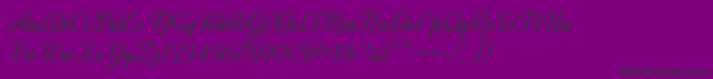 Czcionka DynalightRegular – czarne czcionki na fioletowym tle