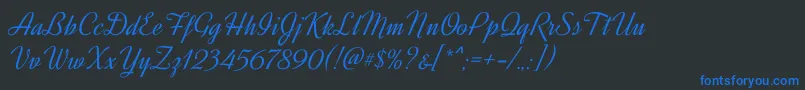 DynalightRegular Font – Blue Fonts on Black Background