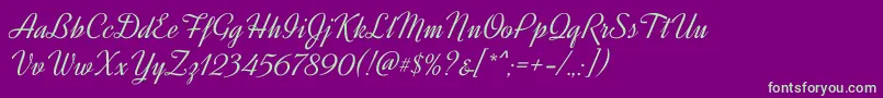 DynalightRegular Font – Green Fonts on Purple Background