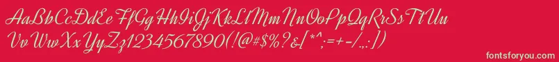 DynalightRegular Font – Green Fonts on Red Background