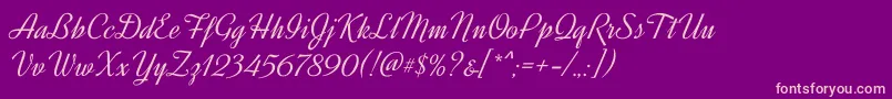 DynalightRegular Font – Pink Fonts on Purple Background