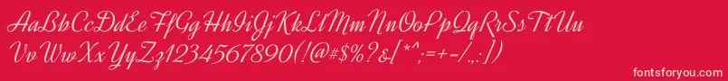 DynalightRegular Font – Pink Fonts on Red Background