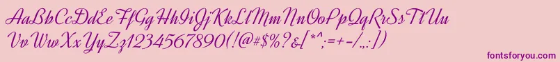 DynalightRegular Font – Purple Fonts on Pink Background