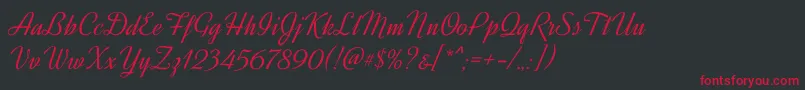 DynalightRegular Font – Red Fonts on Black Background