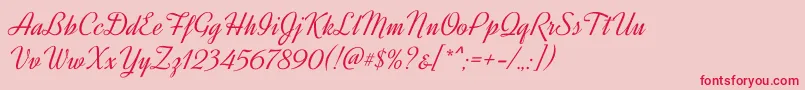 DynalightRegular Font – Red Fonts on Pink Background
