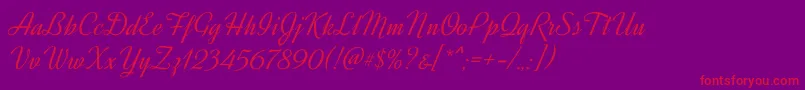 DynalightRegular Font – Red Fonts on Purple Background