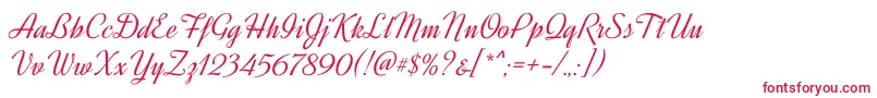 DynalightRegular Font – Red Fonts on White Background