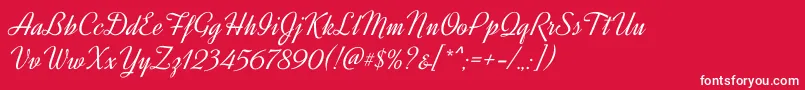 DynalightRegular Font – White Fonts on Red Background