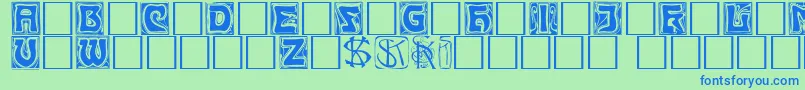 Kinigkap Font – Blue Fonts on Green Background