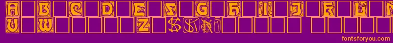 Kinigkap Font – Orange Fonts on Purple Background