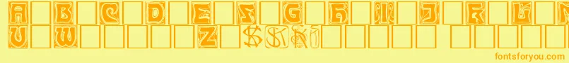 Kinigkap Font – Orange Fonts on Yellow Background