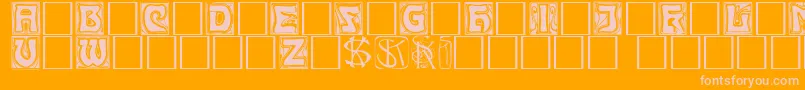 Kinigkap Font – Pink Fonts on Orange Background