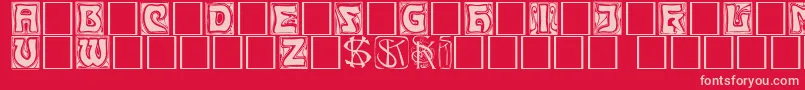 Kinigkap Font – Pink Fonts on Red Background