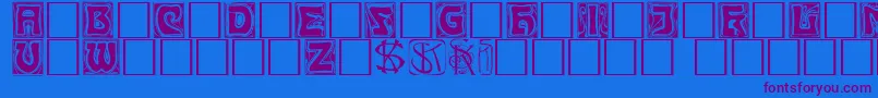Kinigkap Font – Purple Fonts on Blue Background