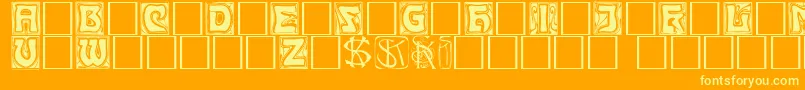Kinigkap-fontti – keltaiset fontit oranssilla taustalla