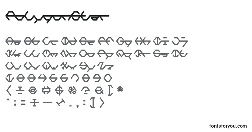 Schriftart PolygonStar – Alphabet, Zahlen, spezielle Symbole