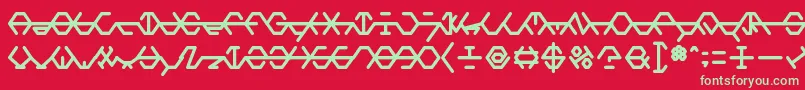 PolygonStar-Schriftart – Grüne Schriften auf rotem Hintergrund
