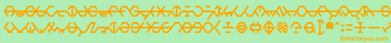 PolygonStar Font – Orange Fonts on Green Background