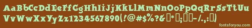 Jobberno-fontti – vihreät fontit ruskealla taustalla