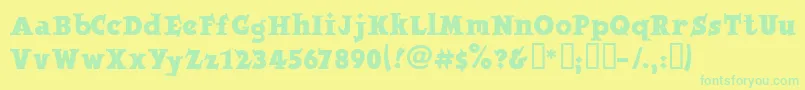 Jobberno Font – Green Fonts on Yellow Background