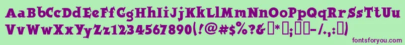 Jobberno Font – Purple Fonts on Green Background
