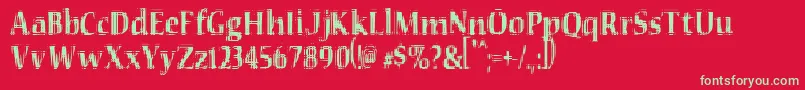 VtcSeeindubbledointripleRegular Font – Green Fonts on Red Background