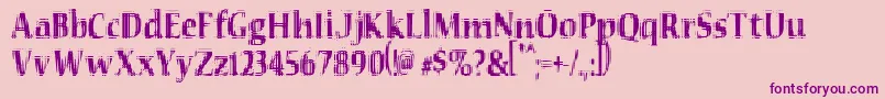 VtcSeeindubbledointripleRegular-Schriftart – Violette Schriften auf rosa Hintergrund