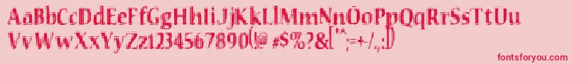 VtcSeeindubbledointripleRegular Font – Red Fonts on Pink Background