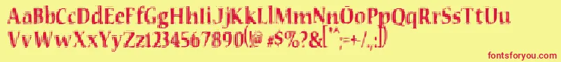 VtcSeeindubbledointripleRegular Font – Red Fonts on Yellow Background