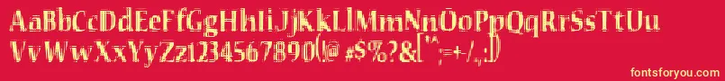 VtcSeeindubbledointripleRegular Font – Yellow Fonts on Red Background