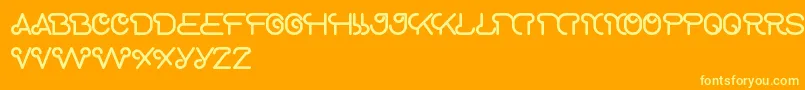 ScooterExperiment-Schriftart – Gelbe Schriften auf orangefarbenem Hintergrund