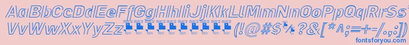 LaPejinaFontItalicPersonalUse Font – Blue Fonts on Pink Background