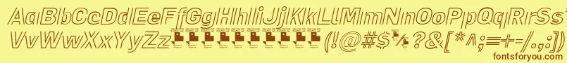 LaPejinaFontItalicPersonalUse Font – Brown Fonts on Yellow Background