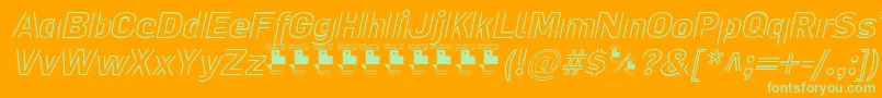 LaPejinaFontItalicPersonalUse Font – Green Fonts on Orange Background