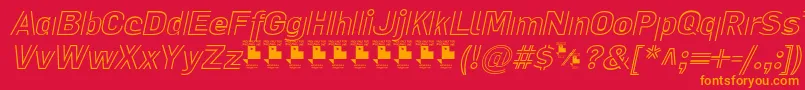 LaPejinaFontItalicPersonalUse Font – Orange Fonts on Red Background